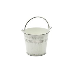 Galvanised Steel Serving Bucket 10cm Dia White Wash