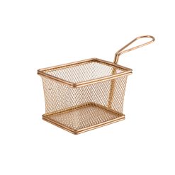 Copper Serving Fry Basket Rectangular 12.5 x 10 x 8.5cm