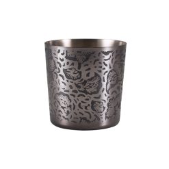 GenWare Black Floral Stainless Steel Serving Cup 8.5 x 8.5cm