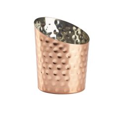 Hammered Copper Plated Angled Cone 9.5 x 11.6cm (Dia x H)