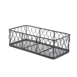GenWare Rectangular Black Wire Basket 25 x 12 x 7.5cm