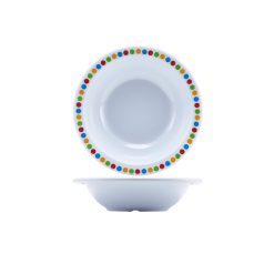 Genware Melamine 6" Bowl- Coloured Circles