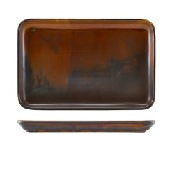 Terra Porcelain Rustic Copper Rectangular Platter 30 x 20cm
