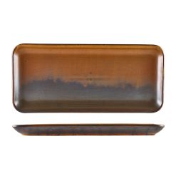 Terra Porcelain Rustic Copper Narrow Rectangular Platter 36 x 16.5cm