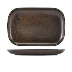 Terra Porcelain Black Rectangular Plate 29 x 19.5cm