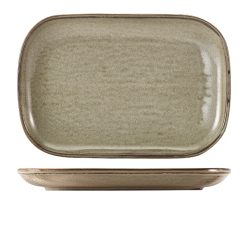Terra Porcelain Grey Rectangular Plate 34.5 x 23.5cm