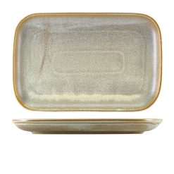 Terra Porcelain Matt Grey Rectangular Plate 34.5 x 23.5cm