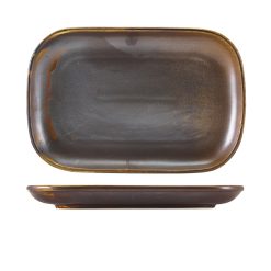Terra Porcelain Rustic Copper Rectangular Plate 29 x 19.5cm