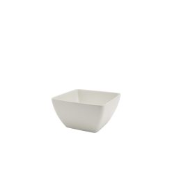 White Melamine Curved Square Bowl 19cm